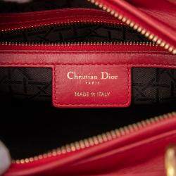 Pre Owned Dior Medium Lambskin Cannage Lady Dior