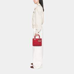 Pre Owned Dior Medium Lambskin Cannage Lady Dior