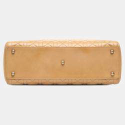 Pre Owned Dior Brown Large Patent Cannage Lady Dior