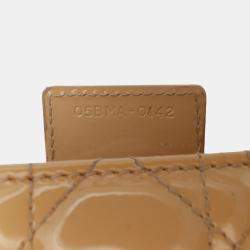 Pre Owned Dior Brown Large Patent Cannage Lady Dior