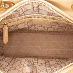 Pre Owned Dior Brown Large Patent Cannage Lady Dior