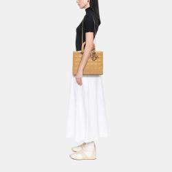 Pre Owned Dior Brown Large Patent Cannage Lady Dior