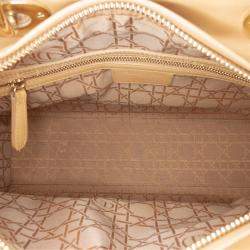 Pre Owned Dior Brown Large Patent Cannage Lady Dior