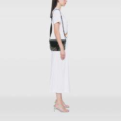 Pre Owned Dior Black Small Oblique Canvas Saddle Messenger Bag with Flap