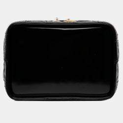 Pre Owned Dior Black Patent Cannage Vanity Case