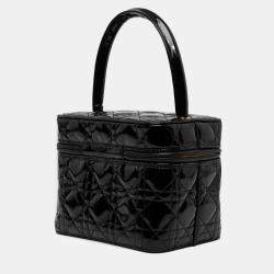 Pre Owned Dior Black Patent Cannage Vanity Case