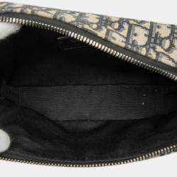 Pre Owned Dior Blue Oblique Canvas Safari Crossbody