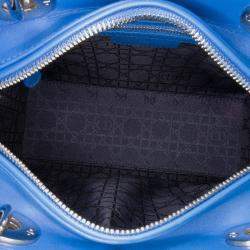 Pre Owned Dior Blue Medium Lambskin Cannage Lady Dior