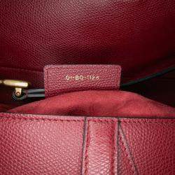 Pre Owned Dior Burgundy Grained Calfskin Saddle Bag
