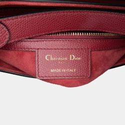 Pre Owned Dior Burgundy Grained Calfskin Saddle Bag
