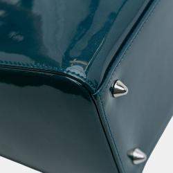 Pre Owned Dior Blue Medium Patent Lady Dior