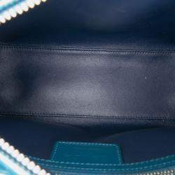 Pre Owned Dior Blue Medium Patent Lady Dior