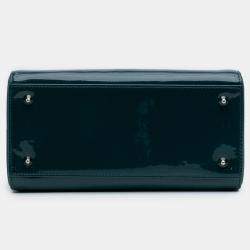 Pre Owned Dior Blue Medium Patent Lady Dior