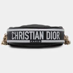 Pre Owned Dior Black Micro Lambskin Cannage Dior Vibe Satchel