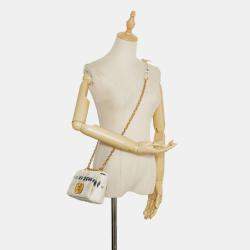 Pre Owned Dior White Small Tie Dye Denim Caro