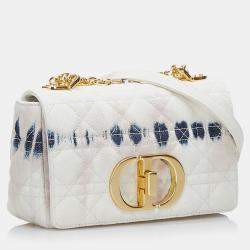 Pre Owned Dior White Small Tie Dye Denim Caro
