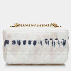 Pre Owned Dior White Small Tie Dye Denim Caro