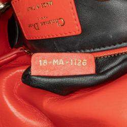 Pre Owned Dior Red Mini Calfskin Sequin Embellished Lady Dior