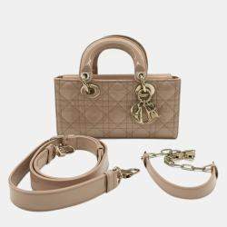 Pre Owned Dior Brown Small Patent Cannage Lady D-Joy