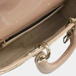 Pre Owned Dior Brown Small Patent Cannage Lady D-Joy