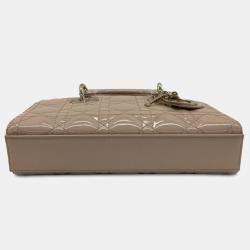 Pre Owned Dior Brown Small Patent Cannage Lady D-Joy