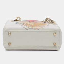 Pre Owned Dior White Niki De Saint Phalle Mini Calfskin Dioramour Lady Dior