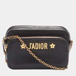 Pre Owned Dior Black J'Adior Camera Case Clutch with Chain