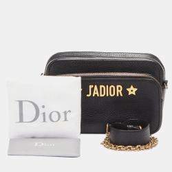 Pre Owned Dior Black J'Adior Camera Case Clutch with Chain