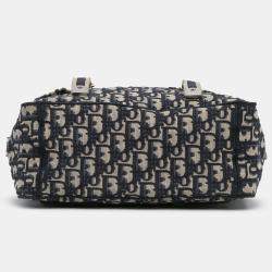 Pre Owned Dior Beige/Navy Blue Oblique Diorcamp Bag
