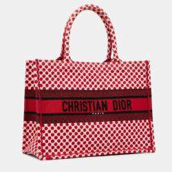Pre Owned Dior Red Medium Dioramour Book Tote