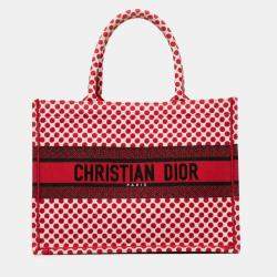 Pre Owned Dior Red Medium Dioramour Book Tote