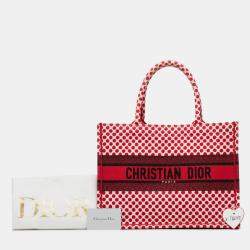 Pre Owned Dior Red Medium Dioramour Book Tote