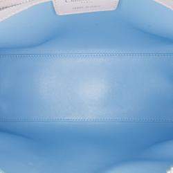 Pre Owned Dior Blue/Red Medium Tricolor Lambskin Cannage Lady Dior