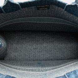 Pre Owned Dior Blue Large Oblique Denim Book Tote