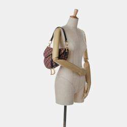 Pre Owned Dior Red Oblique Canvas Saddle Bag