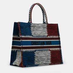 Pre Owned Dior Blue Large French Flag Book Tote
