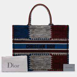 Pre Owned Dior Blue Large French Flag Book Tote