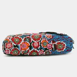 Pre Owned Dior Blue Medium Beaded Ribbon Embroidered Floral Lady D Joy