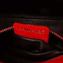 Pre Owned Dior Red Mini Calfskin Sequin Embellished Lady Dior
