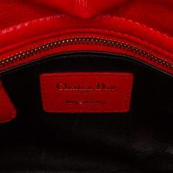 Pre Owned Dior Red Mini Calfskin Sequin Embellished Lady Dior