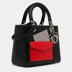 Pre Owned Dior Black Medium Calfskin Pockets Lady Dior