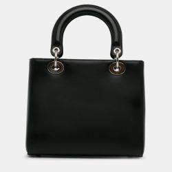 Pre Owned Dior Black Medium Calfskin Pockets Lady Dior