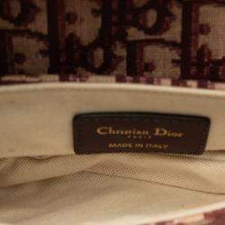 Pre Owned Dior Burgundy Mini Oblique Canvas Saddle Bag