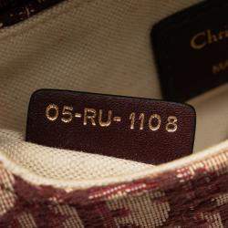 Pre Owned Dior Burgundy Mini Oblique Canvas Saddle Bag