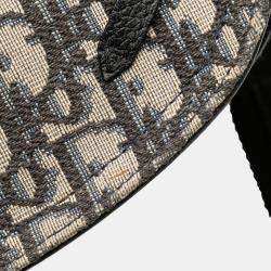 Pre Owned Dior Beige/Navy  Oblique Canvas Saddle Messenger Bag