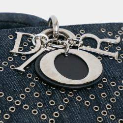 Pre Owned Dior Blue Medium Denim Cannage Eyelet Lady D Joy