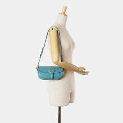 Pre Owned Dior Blue Calfskin Bobby East West Crossbody