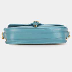 Pre Owned Dior Blue Calfskin Bobby East West Crossbody
