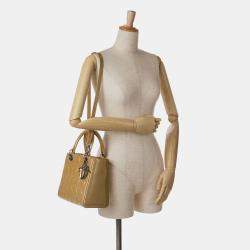 Pre Owned Dior Brown Medium Patent Cannage Lady Dior