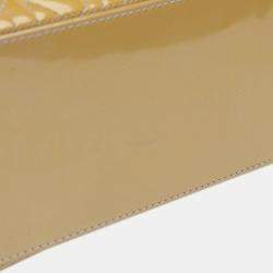 Pre Owned Dior Brown Medium Patent Cannage Lady Dior